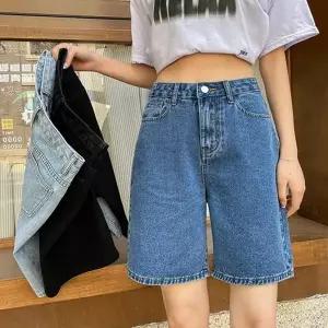 데님 반바지 하이 와이드 여름 여성 청 반바지 5부