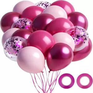 80개 핑크 풍선 12인치 생일 파티 장식 신부 샤워 결혼식 장식용 헬륨