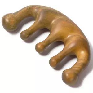 모린데이 원목 마사지 빗 두피 마사지기 스트레스 를 위한 과샤 자매 자물쇠를 로크 - 그린 샌달우드