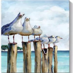 섬가 오션 월 아트 해안 바다 새 액자 인쇄 벽 장식 청록색 해변 캔버스 그림 욕실 침실 거실 16 x24