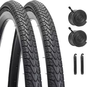 700x35C 자전거 타이어 교체 키트 2팩 HUIOK 로드 700x35C/37-622 접이식 교체용 튜브 2개와 레버 2개로