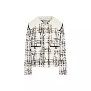 JJ지고트 니트 칼라 울 체크 재킷 GNBA0JKJ8 989639