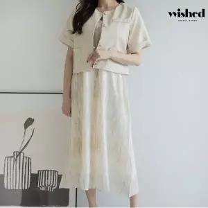 위시드 [하프클럽/페미닌 롱 슬립 원피스 반팔 자켓 셋업 (WIBAOP037) 669315