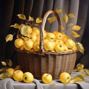 황금 사과가 가득담긴 결실 재물복 세트 십자수 보석십자수 사과 붉은 가득찬 바구니