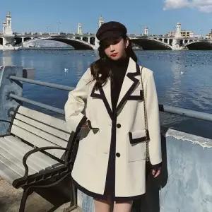 EAMT 여성용 캐주얼 박시 컬러 블레이저 수트 YJ1