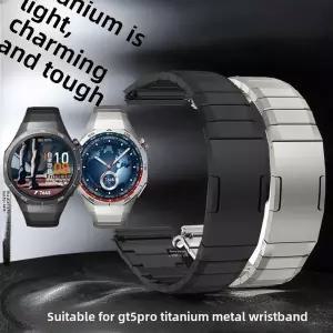 호환  화웨이 gt5 프로 시계 Gt5pro 티타늄 합금 금속 스마트 시계 밴드 손목 밴드 남자 스트랩 팔찌 팔찌