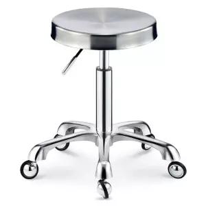 스테인리스 의자 원형 미용실 보조 블랙 바퀴 스툴 반투명 대기실