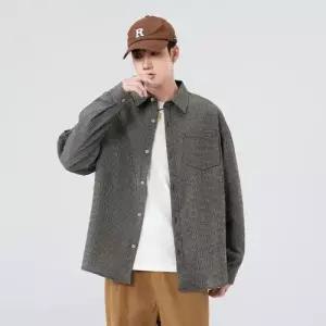 슬램덩크 오피스룩 가을 남사친 솔리드 잔체크 셔츠 긴팔 HO3