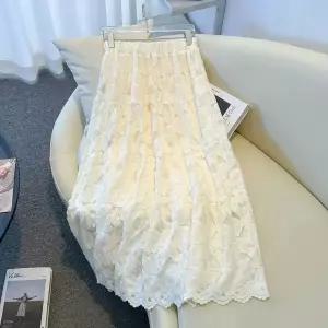 패브릭픽 여성용 빅사이즈 발레리나레이스 기모 도톰 A라인 롱스커트 쉬폰 HO1