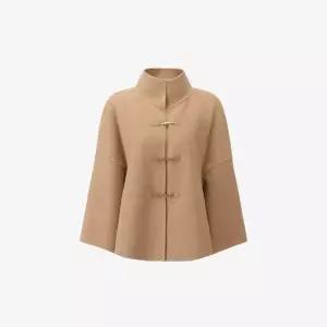 듀엘 하이넥 버클 장식 케이프 반코트 D254MSG557 989829