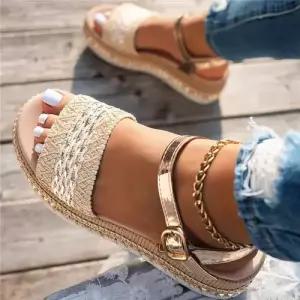 올요아 여친 키작녀 웨지힐 샌들 메쉬 송편 통굽 마끈 웨지캐주얼 꾹5