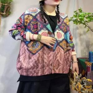 팔콘 롱 여자 여친 니트 빈티지 카디건 코트 루즈핏 브이넥 긴팔 밍크털 스웨터 KKE3