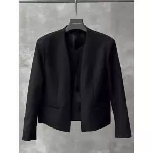 EAMT 남자 검정 투피스 노카라 패드 정장 코트 윙팁 가짜 자켓 모델 YJ1