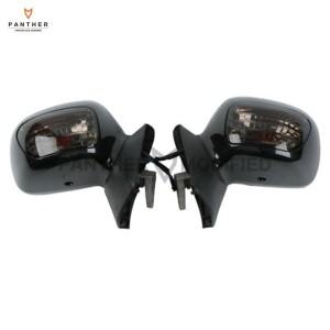 블랙 바이크 오토바이 백미러, 연기 신호등 케이스 포함, 혼다 골드윙 GL1800 2001-2011
