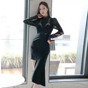 앤트맨 스커트 원피스 가을 여성원피스 힙 레이스 시스루 언밸런스 펀칭 OPH3