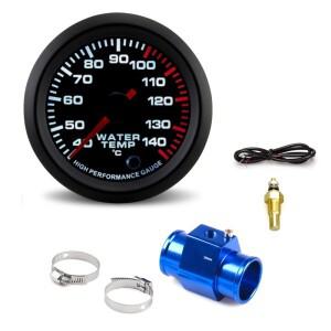 52mm 자동차 수온 게이지 40~140 ℃ 알람 기능 7색 백라이트 센서 포함 어댑터 1/8 NPT