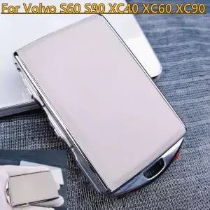 호환   S60 XC60 XC90용 베이지색 가죽 키 리모콘 케이스 Fob 쉘 커버