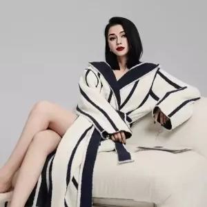 샤워 타올 호텔 비치 스트라이프 여성 로브 후드 가운