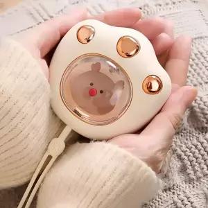 귀여운 고양이 곰발바닥 캐릭터 휴대용 미니 손난로 충전식 핫팩