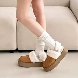 고리 탈부착 여성 기모 퍼 겨울 슬리퍼 SD-251039