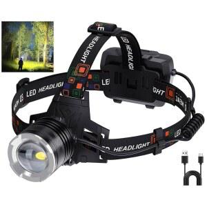 LED 충전식 헤드램프 99 포함 5가지 야외 밝은 조절 매우 가능한 라이트 루멘 90 캠핑용 램프 헤드 000 모드 ATTERY 방수 이마 장거리 성인