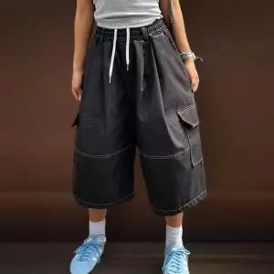 [신상오픈런]여성 핀턱 와이드 버뮤다 청반바지 스티치 디자인 (33435890)