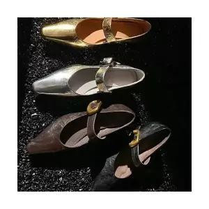 키체샵 여성 스트랩힐 소가죽 버전 슬림핏 버클 리얼 스틸레토 통굽 펌프스 일자 스트랩 웨지 메리제인 슈