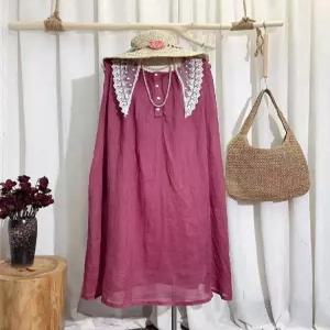 스파이더맨 원피스 치마 여성용 여름 모시 순정 라운드 롱스커트 민소매 나시 OPH1