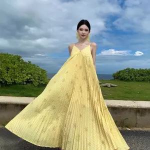 스파이더맨 여성용 치마 원피스 바캉스 셔링 포토 나시 롱스커트 비치 프렌치 OPH1