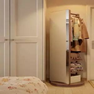 원목 전신거울 행거 회전 호두나무 스탠드 미니 북유럽 코트랙 드레스룸 40x