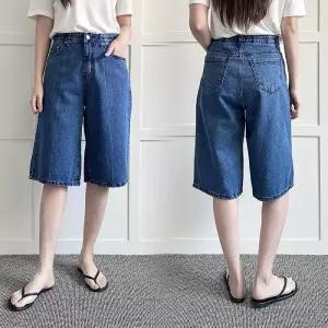 빅사이즈바지 P353L602 핀탁워싱데님5부반바지 LO (46176801)