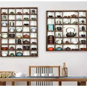 원목 머그 진열장 머그컵 보관 컵 장식 선반 카페 찻잔