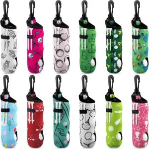 벤캐일러 12개 골프공 티 홀더 네오프렌 파우치 휴대용 가방 액세서리 여성용 열쇠고리 벨트 클립 선물