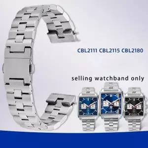호환  태그호이어 남성용 스테인리스강 손목 밴드 모나코 시리즈 CBL2111 스테인리스강 시계 스트랩 22mm