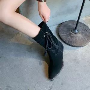 쉬헐크 여성 여친 신발 힐펌프스 펌프스 빈티지 스트링 셔링 웨스턴 부츠 소가죽 스틸레토 플랫 미들 태슬