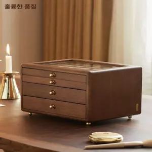 대용량 원목 보석함 반지케이스 보석함 가시 2층 악세사리보관함 악세사리