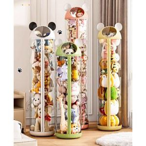 대용량 애착 인형 꿀팁 정리함 투명 피규어 보관통 원통 바스켓 틈새 진열