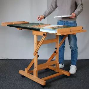 스탠드 유화대 작업대 수직 대형이젤 미술학원