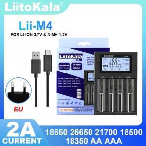 리토칼라 Lii-M4 5V EU 플러그 배터리 충전기 (3.7V 18650 21700 1.2V C 호환)