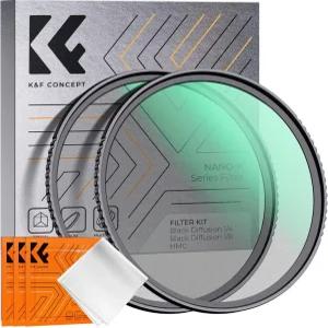 K F 컨셉 49mm 블랙 디퓨전 1/4 1/8 필터 키트 미스트 시네마틱 이펙트 세트 카메라 렌즈용 다층 코팅