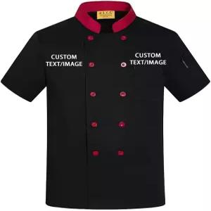 엔스테키 커스텀 셰프 코트 재킷 남성용 반팔 클래식 전통 버튼 포함