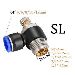 5PCS 4mm 6mm 8mm 공압 공기 피팅 PL/PB/PC/PCF/SL 나사 1/8 