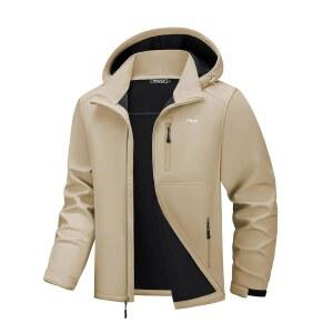 등산 여행용 WULFUL 남성 소프트쉘 단열 재킷 바람막이 경량 방수 플리스 레인쉘 안감