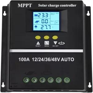 100A MPPT 태양광 충전 컨트롤러 12V 24V 36V 48V LCD 디스플레이 배터리 인텔리전트 레귤레이터 최대 100V