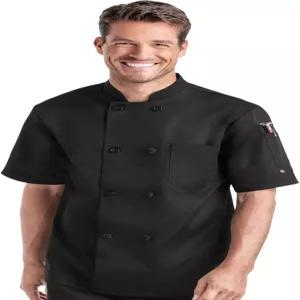 온 더 라인 남성 셰프 코트 더블 가슴 반팔 키친 재킷