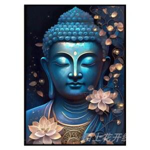 비즈 십자수 보석 드릴 종교 초상화 큐빅 금전수 판다 취미 HUACAN 황금 명화