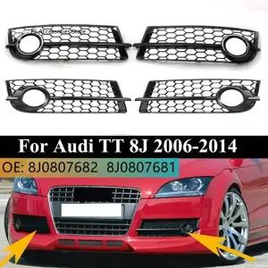 호환  아우디 TT 8J 2006-2014용 자동차 안개등 그릴 쌍 프론트 범퍼 허니콤 메쉬 라이트 커버 외장 8J0807