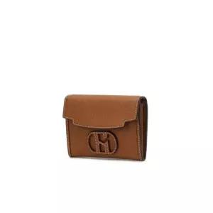 헤지스 HAZZYS WOMEN ACC [H20] 브라운 H패치 소가죽 플랩 카드지갑 HIHO6E540W2 133624
