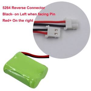 2.4v 2/3AAA 400mah 무선 전화기 Ni-MH 배터리 팩(5264 2PIN 앞면  뒷면 커넥터 포함)