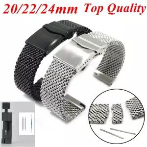 호환  202224mm HQ Milantis 스틸 스트립 금속 시계 스트랩 Breitling Superocean Heritage Citizen 조정